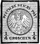 Germany Stamp (1/4 groschen) from 1871