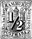 Hamburg Stamp (1/2 schilling) from 1859