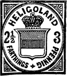 Heligoland Stamp (2-1/2 farthings 3 pfennig) from 1876