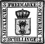 Mecklenburg Schwerin Stamp (3 schillinge) from 1856