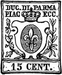 Parma Stamp (15 centesimi) from 1857-1859