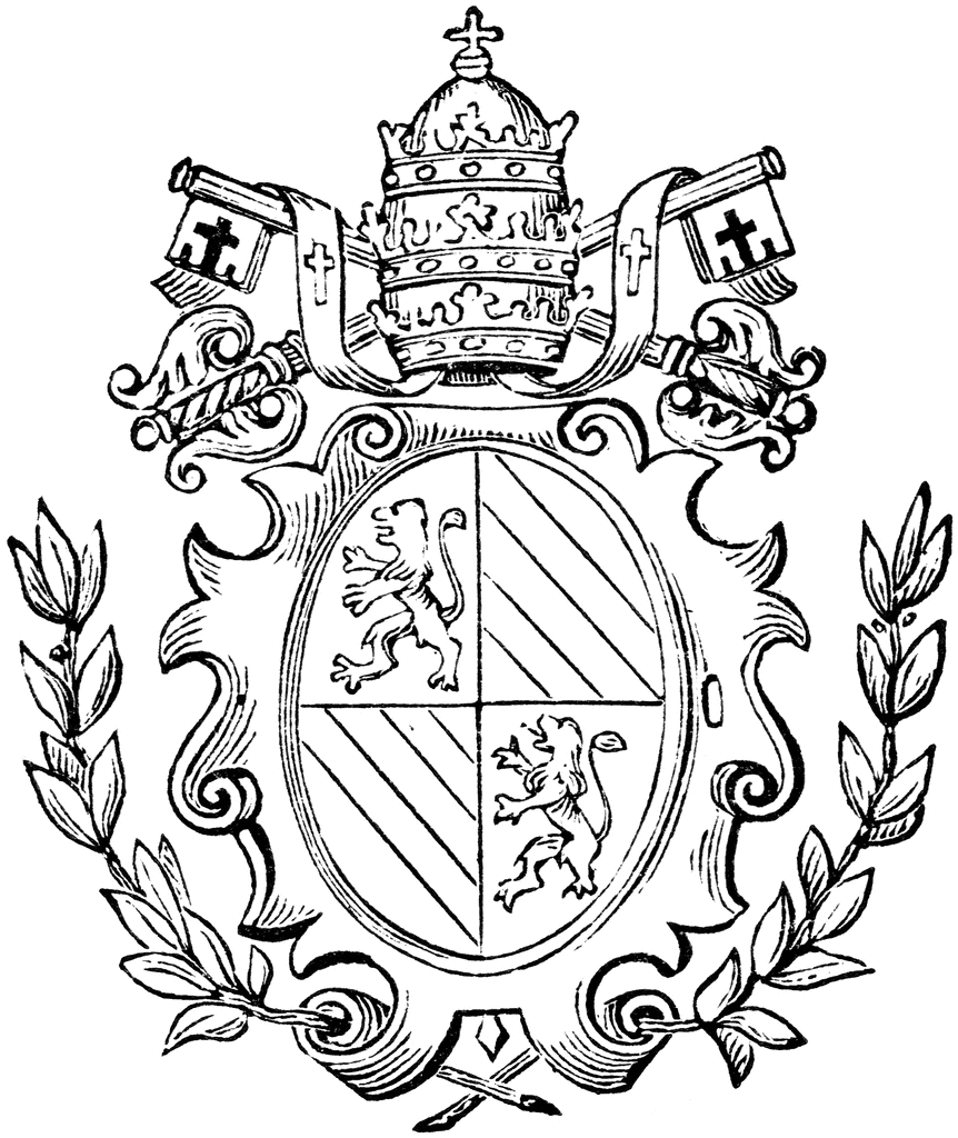 Герб с короной сверху и крестом
