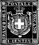 Tuscany Provisional Government Stamp (1 centes) from 1860