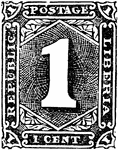 Liberia Stamp (1 cent) from 1885