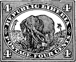 Liberia Stamp (4 cents) from 1892