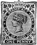 Cape of Good Hope Revenue Stamp (1 penny) from 1883