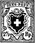 Switzerland Stamp (2-1/2 rappen) from 1850