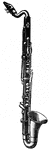 A tenor clarinet, pitched in F, having a wider bell and greater range than a standard clarinet.