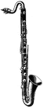 A large clarinet whose range is an octave below the B-flat clarinet