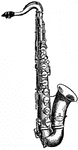 Saxophone with a pitch between an alto and bass.