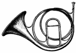 A tube bent into a spiral (for convenience in holding) comparatively narrow near the mouthpiece, and gradually enlarging to the bell; it is therefore a conical pipe