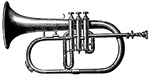 A valved brass wind instruments that resemble the bugle and have a full even tone and wide compass.