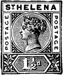 St. Helena Stamp (1-1/2 d) from 1890