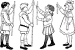 Illustration of children holding rulers that can be used to write mathematics story problems involving comparison, taller, shorter, highest, lowest, etc.