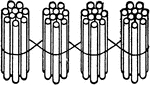Illustration showing 4 bundles of ten sticks equals 40.