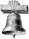 A hollow metal musical instrument, usually cup-shaped with a flared opening, that emits a metallic tone when struck.