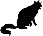 The silhouette illustration of the cat in "How Cats Came to Purr."