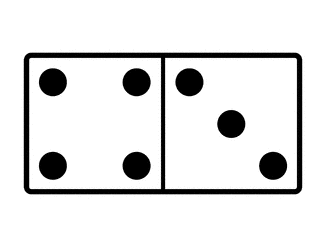 Hertellen Ramkoers punt Domino With 4 Spots & 3 Spots | ClipArt ETC