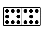 An illustration of a domino with 8 spots & 7 spots. Spots are also known as pips. A set of dominoes, also known as deck or pack, is used to play a game.