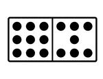 An illustration of a domino with 9 spots & 7 spots. Spots are also known as pips. A set of dominoes, also known as deck or pack, is used to play a game.