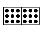 An illustration of a domino with 9 spots & 9 spots. Spots are also known as pips. A set of dominoes, also known as deck or pack, is used to play a game.