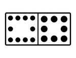 An illustration of a domino with 10 spots & 8 spots. Spots are also known as pips. A set of dominoes, also known as deck or pack, is used to play a game.