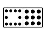 An illustration of a domino with 10 spots & 9 spots. Spots are also known as pips. A set of dominoes, also known as deck or pack, is used to play a game.