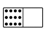 An illustration of a domino with 12 spots & no spots. Spots are also known as pips. A set of dominoes, also known as deck or pack, is used to play a game.