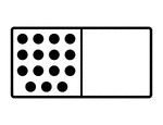 An illustration of a domino with 15 spots & no spots. Spots are also known as pips. A set of dominoes, also known as deck or pack, is used to play a game.