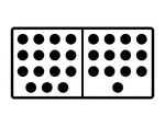 An illustration of a domino with 15 spots & 13 spots. Spots are also known as pips. A set of dominoes, also known as deck or pack, is used to play a game.