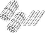 An illustration of a bundle of 23 sticks bundled in tens that can be used when teaching counting, grouping, and place value.