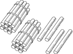 An illustration of a bundle of 24 sticks bundled in tens that can be used when teaching counting, grouping, and place value.