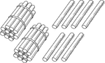 An illustration of a bundle of 27 sticks bundled in tens that can be used when teaching counting, grouping, and place value.