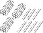 An illustration of a bundle of 37 sticks bundled in tens that can be used when teaching counting, grouping, and place value.