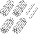 An illustration of a bundle of 42 sticks bundled in tens that can be used when teaching counting, grouping, and place value.