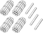 An illustration of a bundle of 44 sticks bundled in tens that can be used when teaching counting, grouping, and place value.