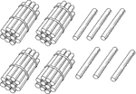 An illustration of a bundle of 46 sticks bundled in tens that can be used when teaching counting, grouping, and place value.