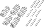 An illustration of a bundle of 59 sticks bundled in tens that can be used when teaching counting, grouping, and place value.