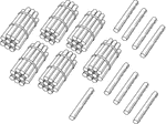 An illustration of a bundle of 69 sticks bundled in tens that can be used when teaching counting, grouping, and place value.