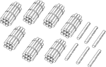 An illustration of a bundle of 76 sticks bundled in tens that can be used when teaching counting, grouping, and place value.