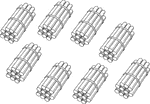 An illustration of a bundle of 80 sticks bundled in tens that can be used when teaching counting, grouping, and place value.