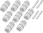 An illustration of a bundle of 84 sticks bundled in tens that can be used when teaching counting, grouping, and place value.