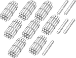 An illustration of a bundle of 85 sticks bundled in tens that can be used when teaching counting, grouping, and place value.