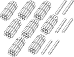 An illustration of a bundle of 86 sticks bundled in tens that can be used when teaching counting, grouping, and place value.