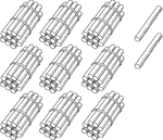 An illustration of a bundle of 92 sticks bundled in tens that can be used when teaching counting, grouping, and place value.