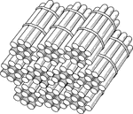 An illustration of a bundle of 100 sticks bundled in tens that can be used when teaching counting, grouping, and place value.