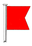 International code flag for the letter B.