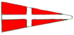 International code flag for the letter F.