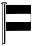 International code flag for the letter J.