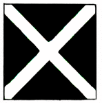 International code flag for the letter M.